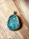 Ancient Roman Glass Pendant 925 Sterling Silver Blue Patina Israel Artifact