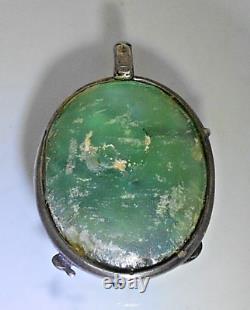 Ancient Roman Glass Pendant Sterling Silver one of a kind Abstract Modernist
