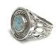 Ancient Roman Glass Ring Sterling Silver 925 Round Antique Fragment 200 Bc Size9