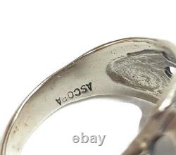 Ancient Roman Glass Ring Sterling Silver 925 Round Antique Fragment 200 BC Size9