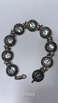 Ancient Roman Glass Sterling Silver Bracelet Holy Land Blue Patina Artifact Ancient Roman Glass Sterling Silver Bracelet Holy Land Blue Patina Artifact