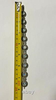 Ancient Roman Glass Sterling Silver Bracelet Holy Land Blue Patina Artifact