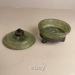 Ancient Roman Glass Vessel with Sterling Silver Mounts-925 Marked, Antiquity