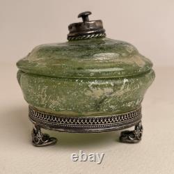 Ancient Roman Glass Vessel with Sterling Silver Mounts-925 Marked, Antiquity