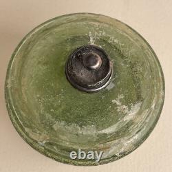 Ancient Roman Glass Vessel with Sterling Silver Mounts-925 Marked, Antiquity