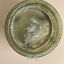Ancient Roman Glass Vessel with Sterling Silver Mounts-925 Marked, Antiquity