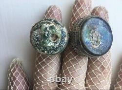 Ancient Roman Glass Vintage Sterling Silver Rings