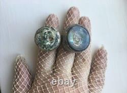 Ancient Roman Glass Vintage Sterling Silver Rings