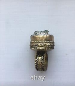 Ancient Roman Glass Vintage Sterling Silver Rings