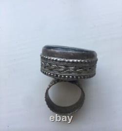 Ancient Roman Glass Vintage Sterling Silver Rings