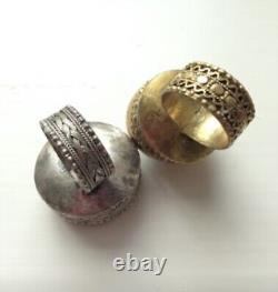 Ancient Roman Glass Vintage Sterling Silver Rings