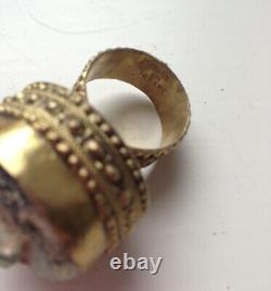 Ancient Roman Glass Vintage Sterling Silver Rings