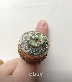 Ancient Roman Glass Vintage Sterling Silver Rings