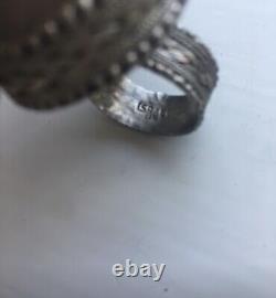 Ancient Roman Glass Vintage Sterling Silver Rings