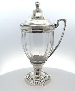 Antique 1799 Robert & David Henell Sterling Silver & Glass Mustard Pot London