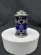 Antique 1854 Charles & George Fox Sterling Silver Cobalt Glass Pepper Shaker