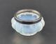 Antique 1880s French France Opaline Glass Sterling Silver Rim Salt Cellar
