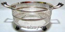 Antique 1900 Watson Sterling Silver Glass Liner Pierced Reticulated Bowl Basket