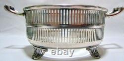 Antique 1900 Watson Sterling Silver Glass Liner Pierced Reticulated Bowl Basket