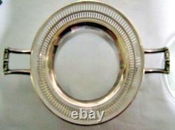 Antique 1900 Watson Sterling Silver Glass Liner Pierced Reticulated Bowl Basket