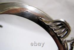 Antique 1900 Watson Sterling Silver Glass Liner Pierced Reticulated Bowl Basket