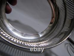 Antique 1900 Watson Sterling Silver Glass Liner Pierced Reticulated Bowl Basket