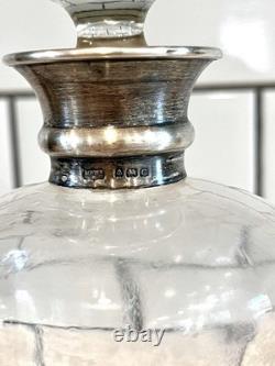 Antique 1902 Mappin & Webb Sterling Silver & Glass Decanter. Birmingham England