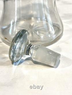 Antique 1902 Mappin & Webb Sterling Silver & Glass Decanter. Birmingham England