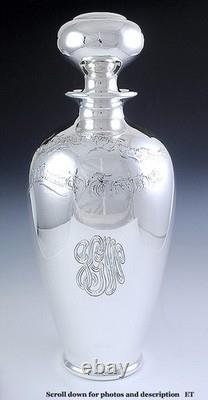 Antique 1905 Large Sterling Silver Over Glass Urn Admiral John G. Walker