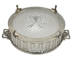 Antique 1911 Hardy Bros Sterling Silver Relish Dishes with Opaque Glass Boxed