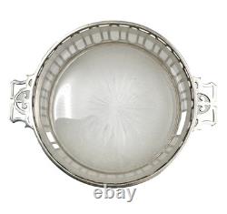 Antique 1911 Hardy Bros Sterling Silver Relish Dishes with Opaque Glass Boxed