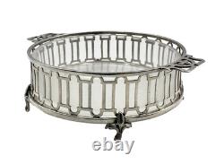 Antique 1911 Hardy Bros Sterling Silver Relish Dishes with Opaque Glass Boxed