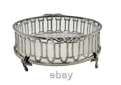 Antique 1911 Hardy Bros Sterling Silver Relish Dishes with Opaque Glass Boxed