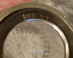 Antique 1913 British Sterling Silver & Cut Glass 3pc Vanity Bottle Set Trio ds17