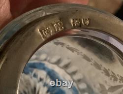 Antique 1913 British Sterling Silver & Cut Glass 3pc Vanity Bottle Set Trio ds17