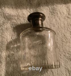 Antique 1913 British Sterling Silver & Cut Glass 3pc Vanity Bottle Set Trio ds17