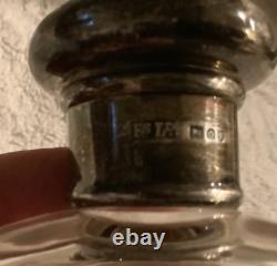 Antique 1913 British Sterling Silver & Cut Glass 3pc Vanity Bottle Set Trio ds17