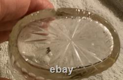 Antique 1913 British Sterling Silver & Cut Glass 3pc Vanity Bottle Set Trio ds17