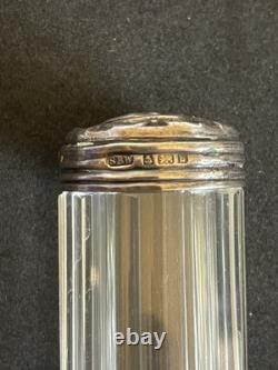 Antique 1919 Sterling Silver & Cut Glass Vanity Bottle Set London Hallmark