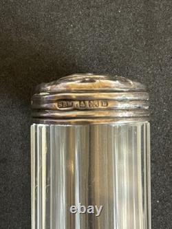 Antique 1919 Sterling Silver & Cut Glass Vanity Bottle Set London Hallmark