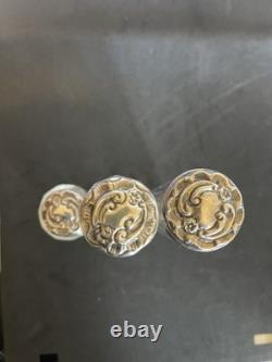 Antique 1919 Sterling Silver & Cut Glass Vanity Bottle Set London Hallmark