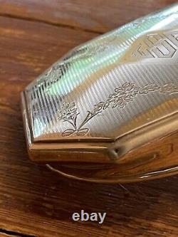 Antique 1920's Sterling Silver F&B Art Deco Cut Crystal Glass Dresser Jar