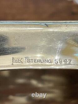 Antique 1920's Sterling Silver F&B Art Deco Cut Crystal Glass Dresser Jar