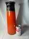 Antique 1925 Orange Art Deco Bohemian Glass Sterling Silver Vase -free Ship