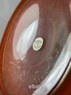 Antique 1925 Orange Art Deco Bohemian Glass Sterling Silver Vase -free Ship