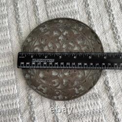 Antique. 925 Webster Sterling Silver Overlay & Glass Trivet Floral Engraved 6