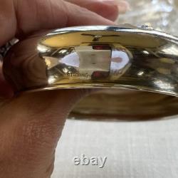 Antique ART NOUVEAU Poppy Floral Sterling Silver Cut Glass Vanity Powder Jar