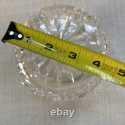 Antique ART NOUVEAU Poppy Floral Sterling Silver Cut Glass Vanity Powder Jar