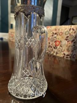 Antique American Brilliant-Cut Glass & Gorham Sterling Silver Claret Jug