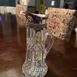 Antique American Brilliant-Cut Glass & Gorham Sterling Silver Claret Jug
